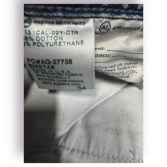 Adriano Goldschmied jeans mens protege 34 Blue Denim Button Factory Distress‎ - Picture 7 of 9